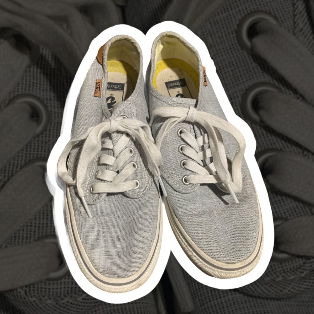 Grey lace-up vans size 9